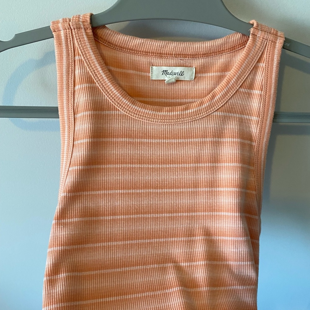 MADEWELL: ribbed westville tank top in pink medium - Picture 7 of 8